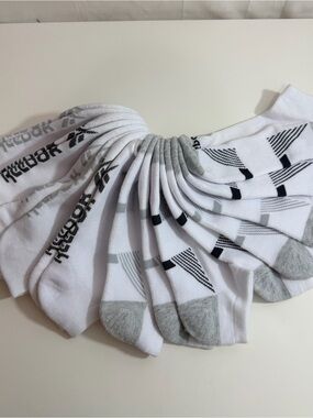 Reebok Men's Cushion Low Cut Socks (8 Pack White
